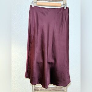 Ralph Lauren Satin Maxi Skirt in Wine